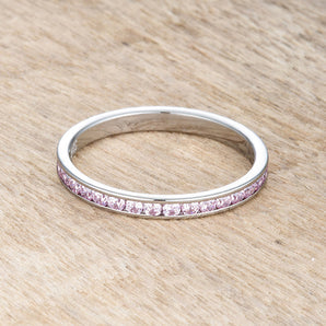 Teresa 0.5ct Pink CZ Stainless Steel Eternity Band