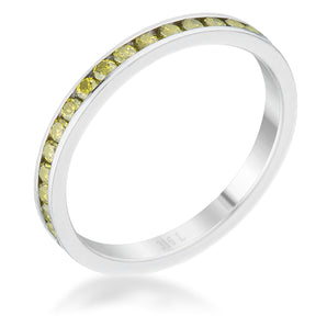 Teresa 0.5ct Peridot CZ Stainless Steel Eternity Band