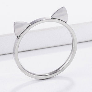 Stainless Steel Cat Ear Ring